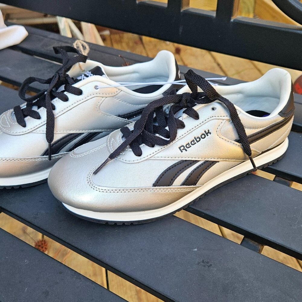 Reebok Royal Classic Jogger 3 Shoes Silver Black Women's Sz 8.5 Sneakers